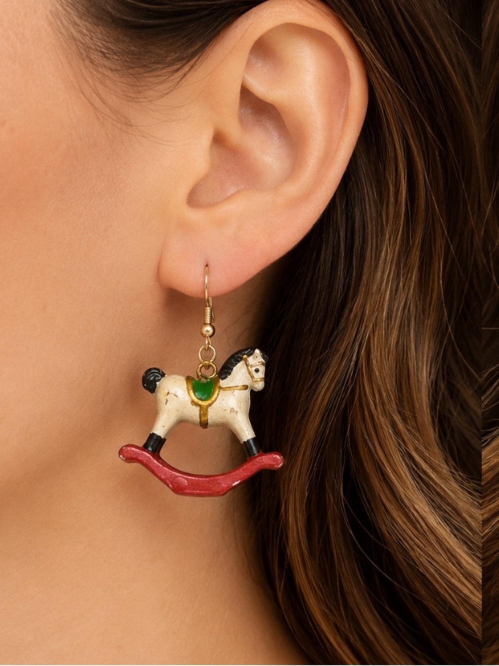 Vintage Rocking Horse Dangle Earrings